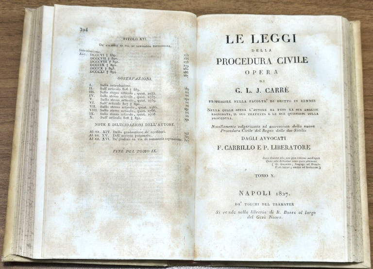 LE LEGGI DELLA PROCEDURA CIVILE tomi 9 e 10 di …