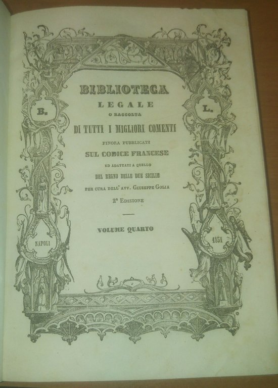 LE LEGGI DELLA PROCEDURA CIVILE volume 4 di Carrè 1851 …