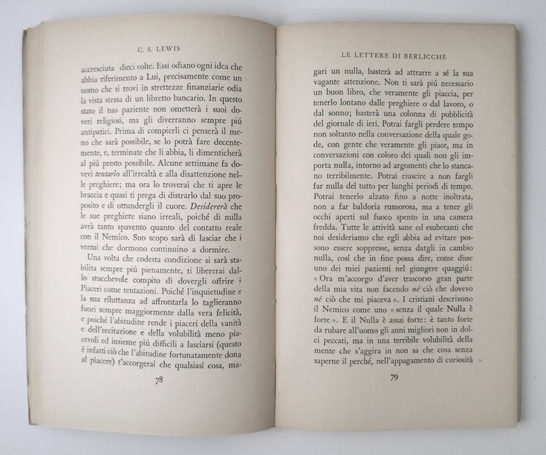 LE LETTERE DI BERLICCHE C S Lewis 1947 Mondadori quaderni …
