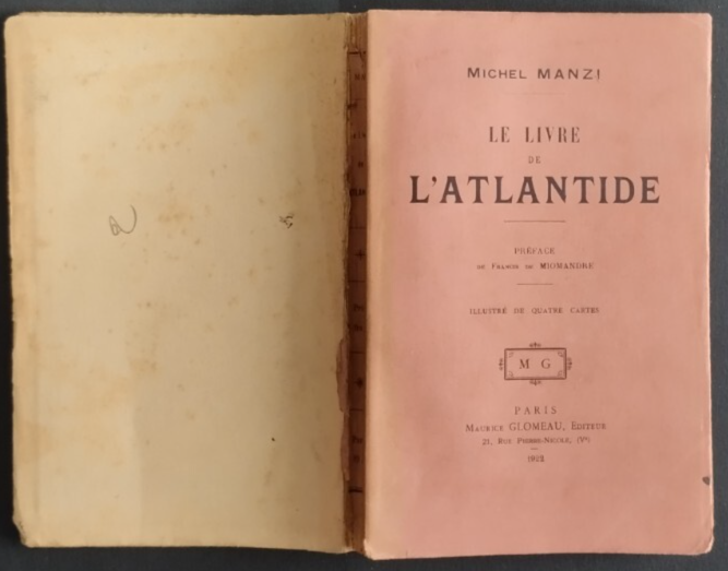 LE LIVRE DE L'ATLANTIDE di Michel Manzi 1922 Glomeau Libro …