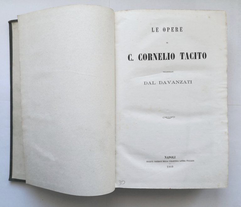 LE OPERE DI CORNELIO TACITO Davanzati 1860 Biblioteca Latina Italiana …