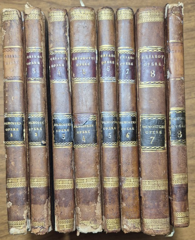 LE OPERE DI DEMOSTENE tradotte da Melchior Cesarotti 8 volumi …