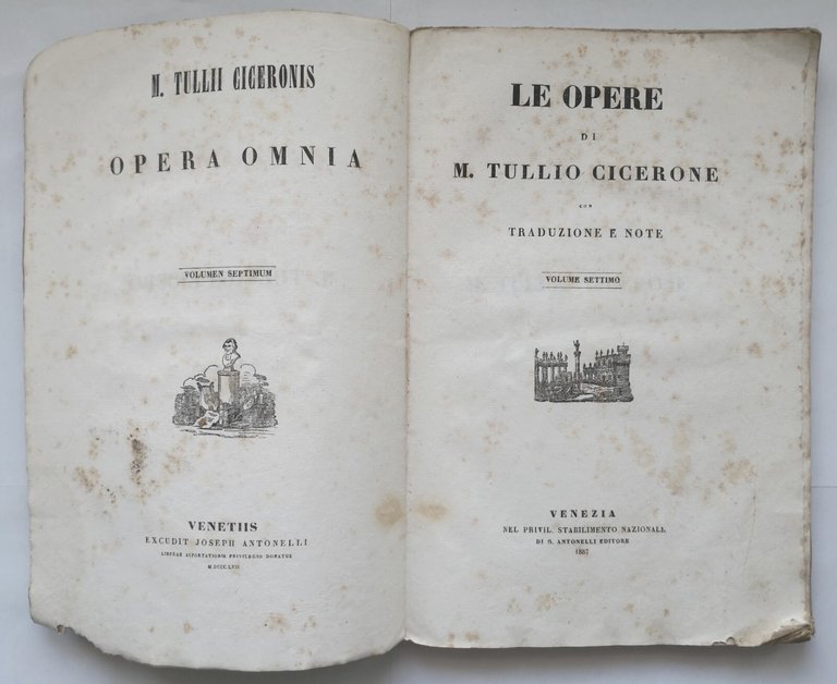 LE OPERE di Marco Tullio Cicerone con traduzione note 1857 …