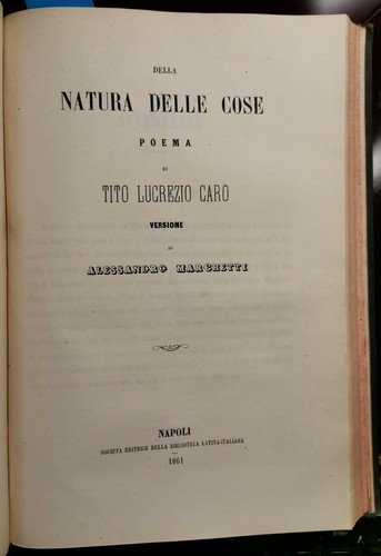 LE OPERE di Virgilio Orazio Flacco Natura delle Cose Lucrezio …