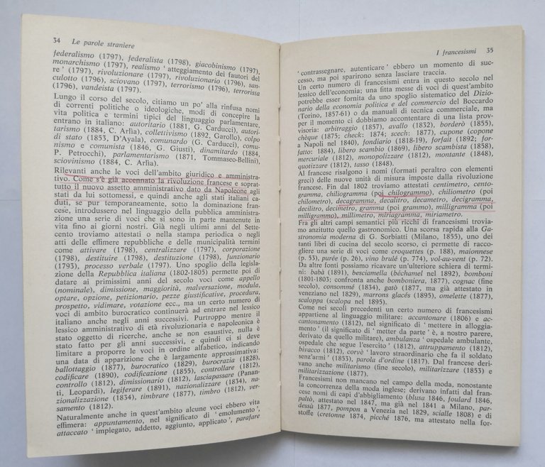 LE PAROLE STRANIERE di Paolo Zolli 1976 Zanichelli libro