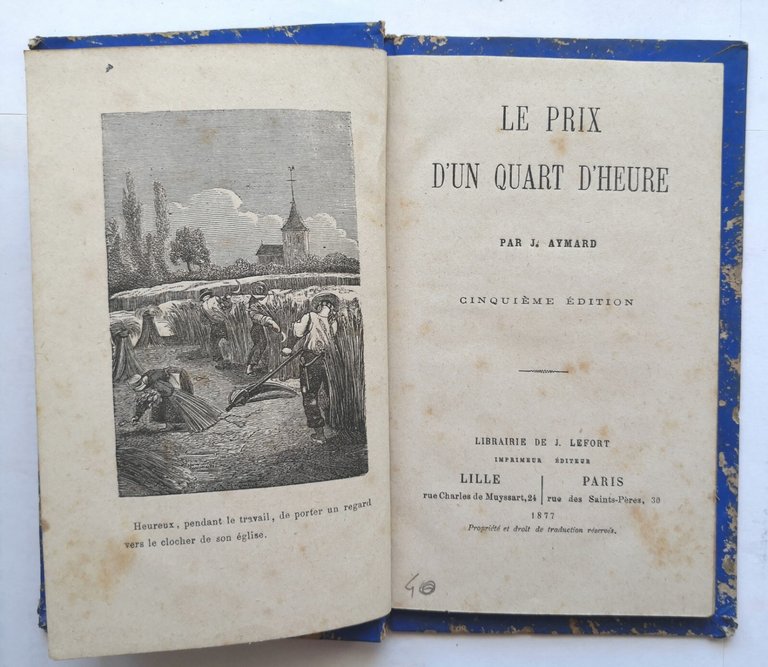 LE PRIX D'UN QUART D'HEURE di Aymard 1877 Librairie de …