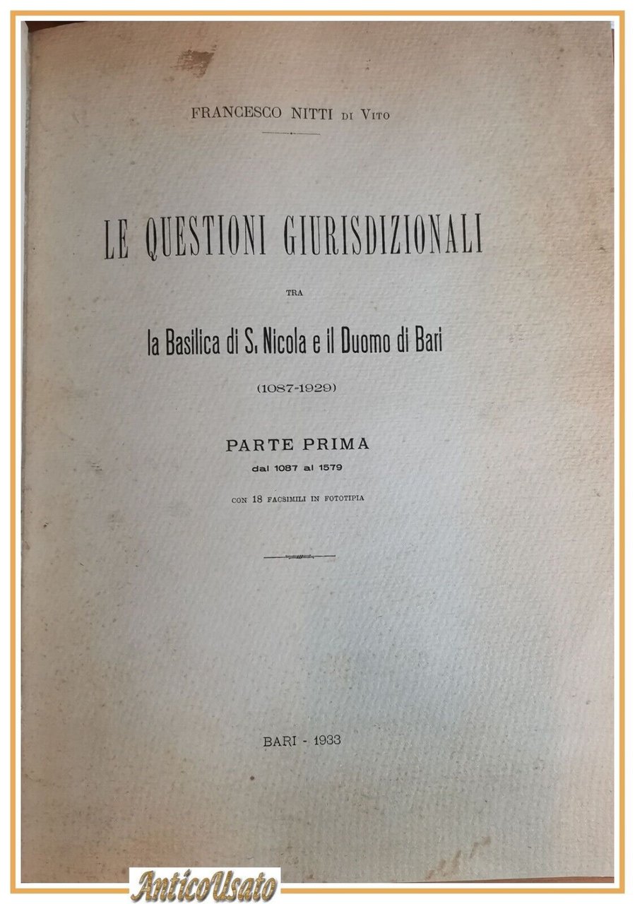 LE QUESTIONI GIURISDIZIONALI TRA SAN NICOLA E DUOMO BARI P …