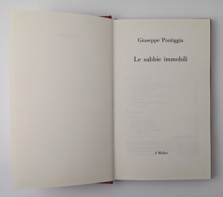 LE SABBIE IMMOBILI di Giuseppe Pontiggia 1991 Il Mulino Libro …