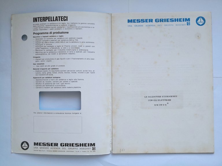 LE SALDATURE ETEROGENEE CON GLI ELETTRODI GRINOX Messer Griesheim fascicolo