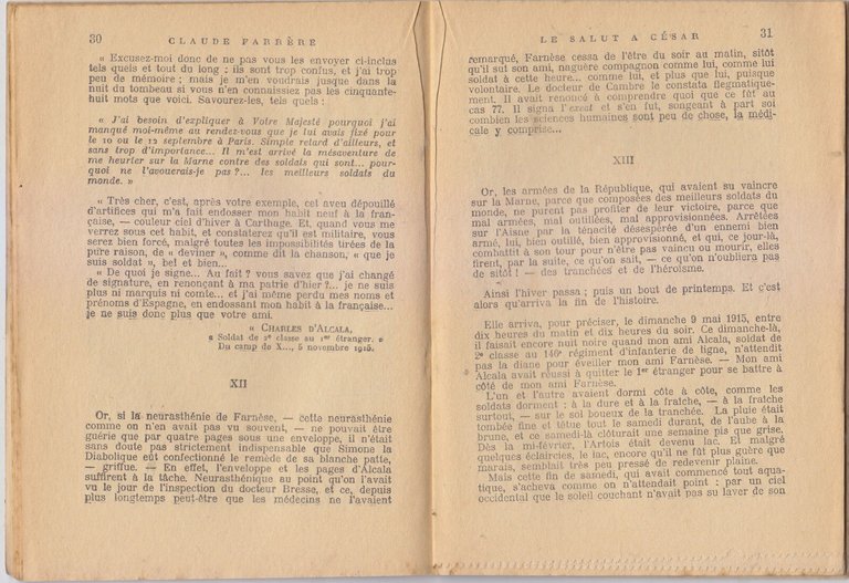 LE SALUT A CESAR di Claude Farrere 1934 Flammarion Libro …