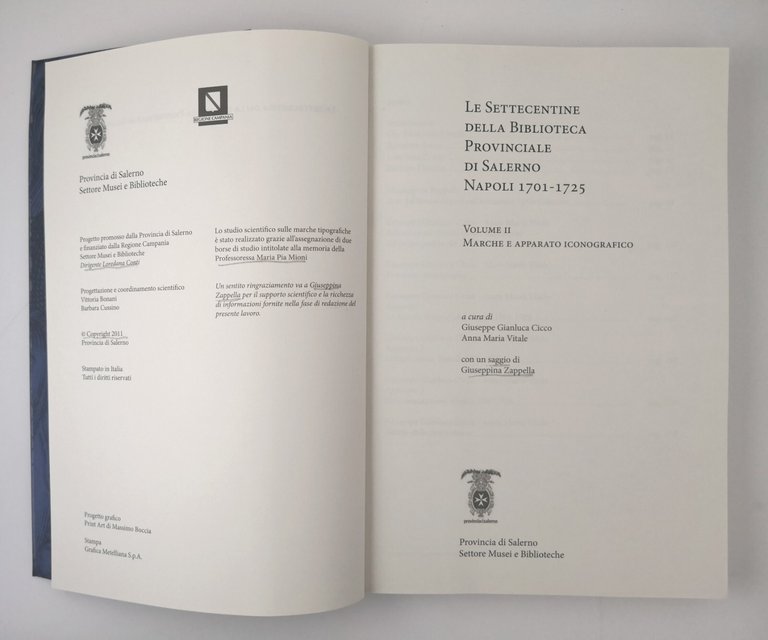 LE SETTECENTINE DELLA BIBLIOTECA PROVINCIALE DI SALERNO 1701 1725 Volume …