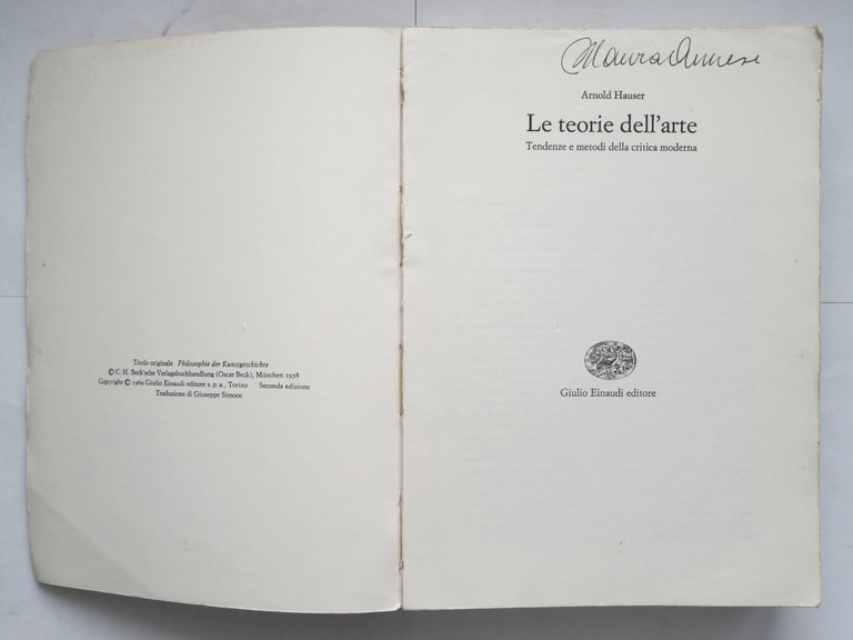 LE TEORIE DELL'ARTE di Arnold Hauser 1971 Einaudi Libro tendenze …