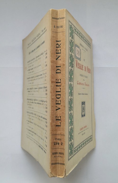 LE VEGLIE DI NERI di Renato Fucini 1907 Hoepli Libro …