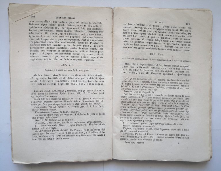 LE VITE DEGLI ECCELLENTI CAPITANI di Cornelio Nipote 1861 Libro …