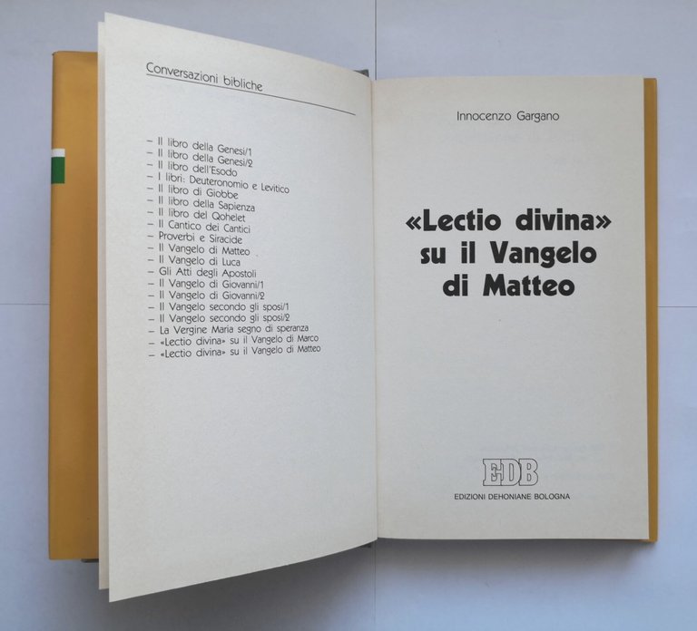 LECTIO DIVINA SU IL VANGELO DI MATTEO di Gargano 1989 …