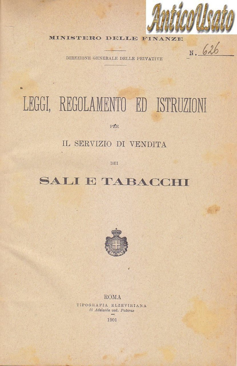 Leggi Regolamento Istruzioni Per Il Servizio Di Vendita Dei Sali …