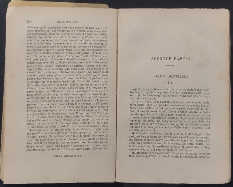LES CONFESSIONS di J J Rousseau Garnier Freres Libro antico …