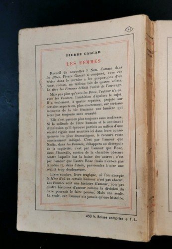 LES FEMMES di Pierre Gascar 1955 Gallimard libro romanzo in …