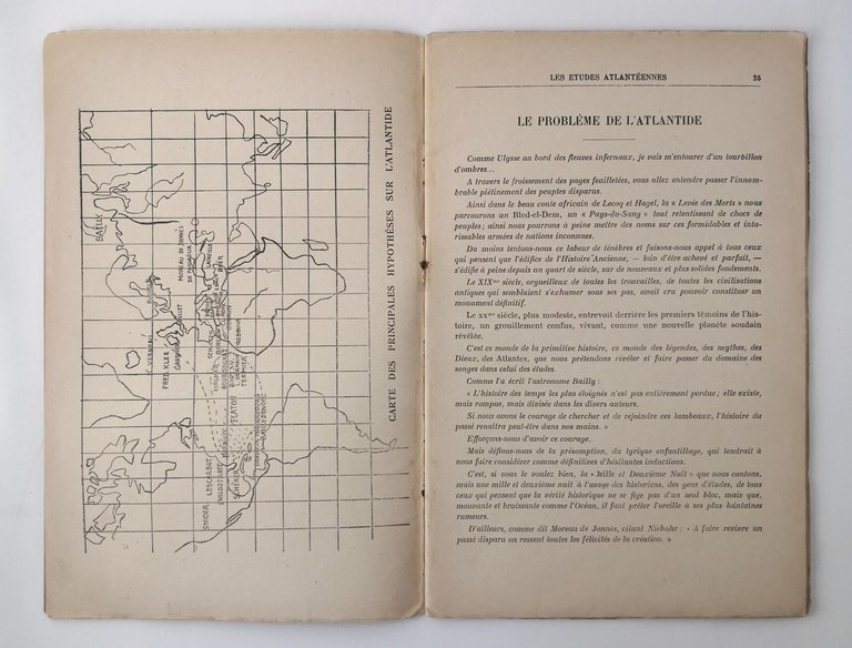 LES THEORIES CONTRADICTOIRES SUR L'EMPLACEMENT DE L'ATLANTIDE 1927 Libro Devigne