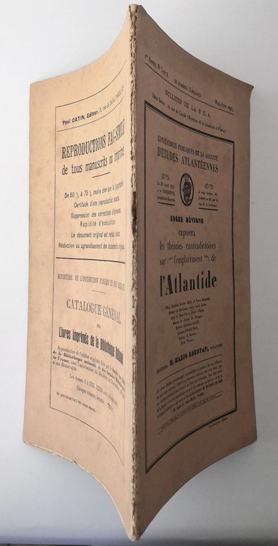 LES THEORIES CONTRADICTOIRES SUR L'EMPLACEMENT DE L'ATLANTIDE 1927 Libro Devigne