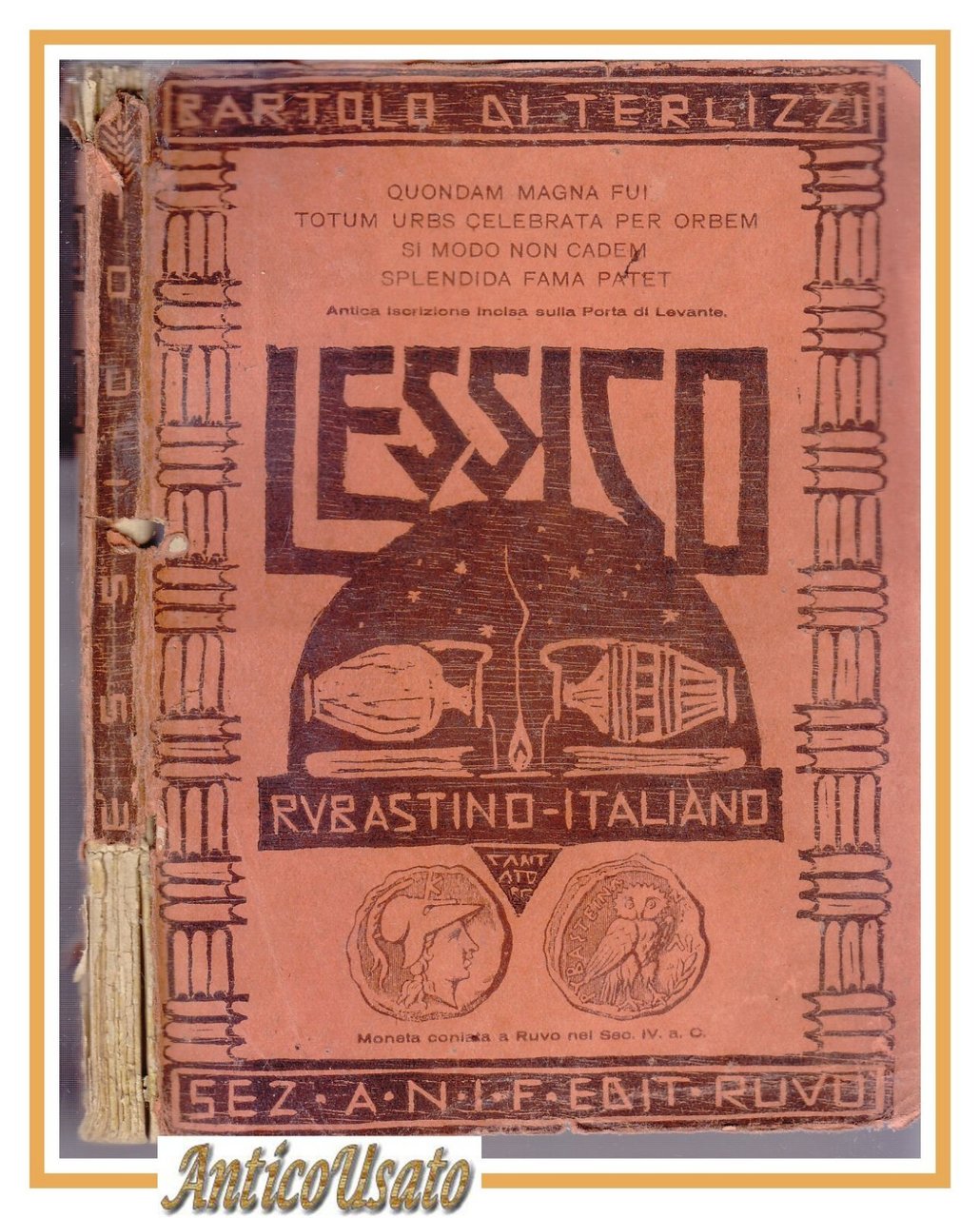 LESSICO RUBASTINO ITALIANO Bartolo Di Terlizzi 1930 Ruvo Puglia libro …