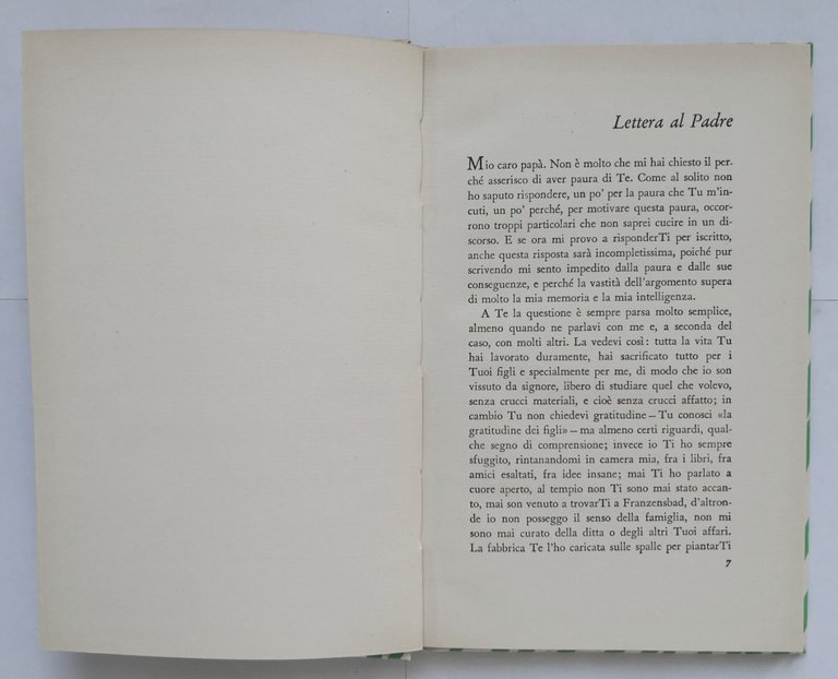LETTERA AL PADRE di Franz Kafka 1959 Il Saggiatore libro …