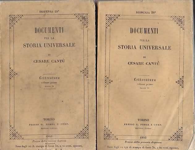 LETTERATURA di Cesare Cantù 4 tomi in 2 volumi Torino …
