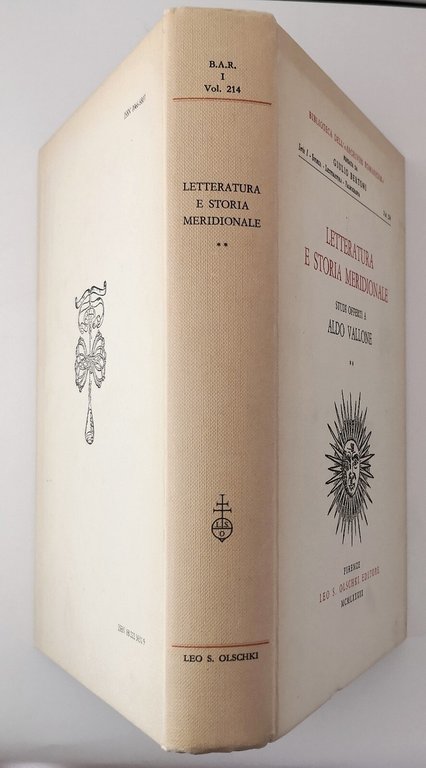 LETTERATURA E STORIA MERIDIONALE 2 studi offerti Aldo Vallone 1989 …
