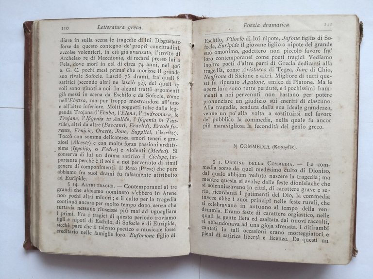 LETTERATURA GRECA di Vigilio Inama 1884 Ulrico Hoepli libro manuale …