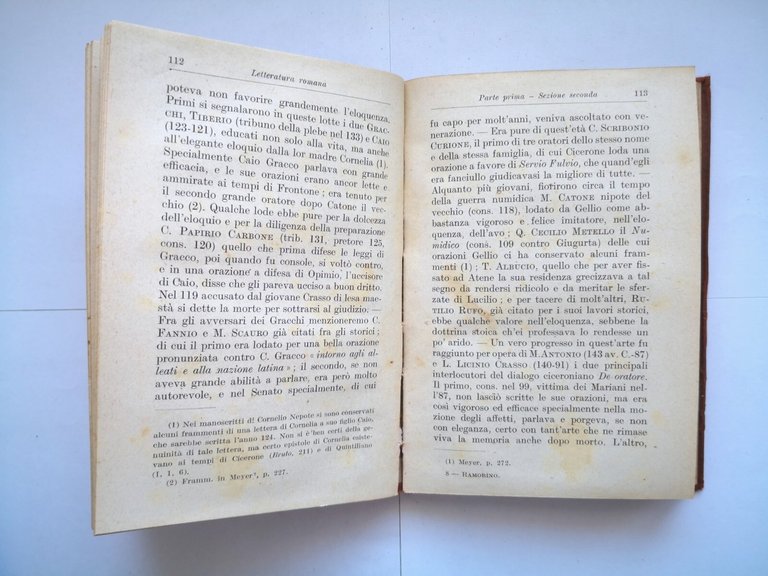 LETTERATURA ROMANA di Felice Ramorino 1929 Hoepli libro manuale vintage