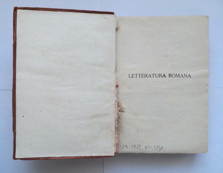 LETTERATURA ROMANA di Felice Ramorino 1929 Hoepli libro manuale vintage