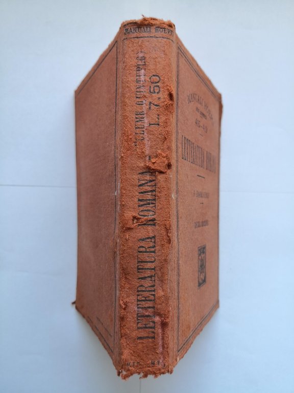 LETTERATURA ROMANA di Felice Ramorino 1929 Hoepli libro manuale vintage