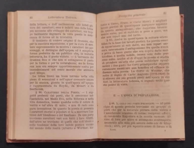 LETTERATURA TEDESCA di Otto Lange traduzione Paganini 1885 Hoepli Libro …