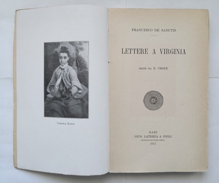 LETTERE A VIRGINIA di Francesco De Sanctis 1917 Laterza libro …