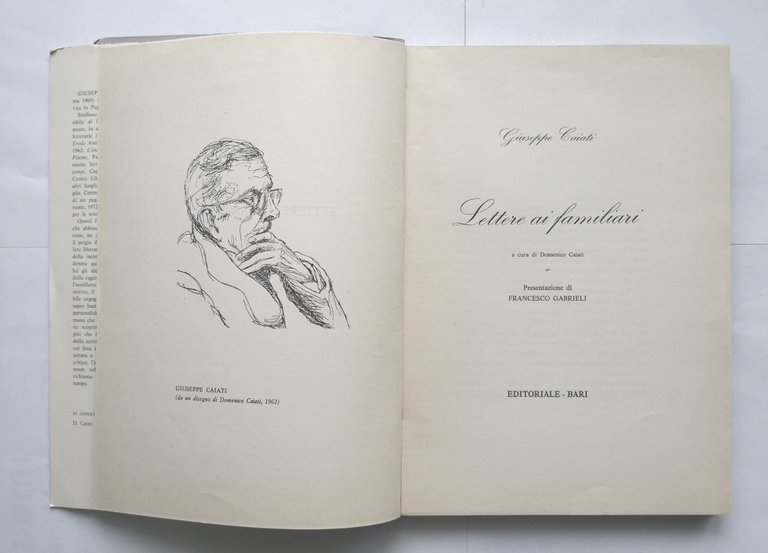 LETTERE AI FAMILIARI di Giuseppe Caiati 1975 Editoriale Bari Libro …