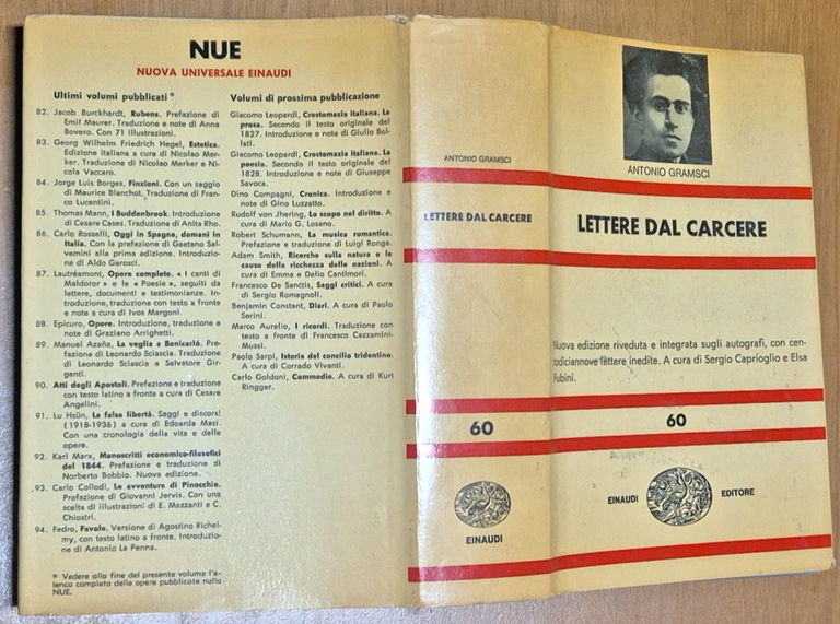 LETTERE DAL CARCERE di Antonio Gramsci 1968 Einaudi Nuova Universale …