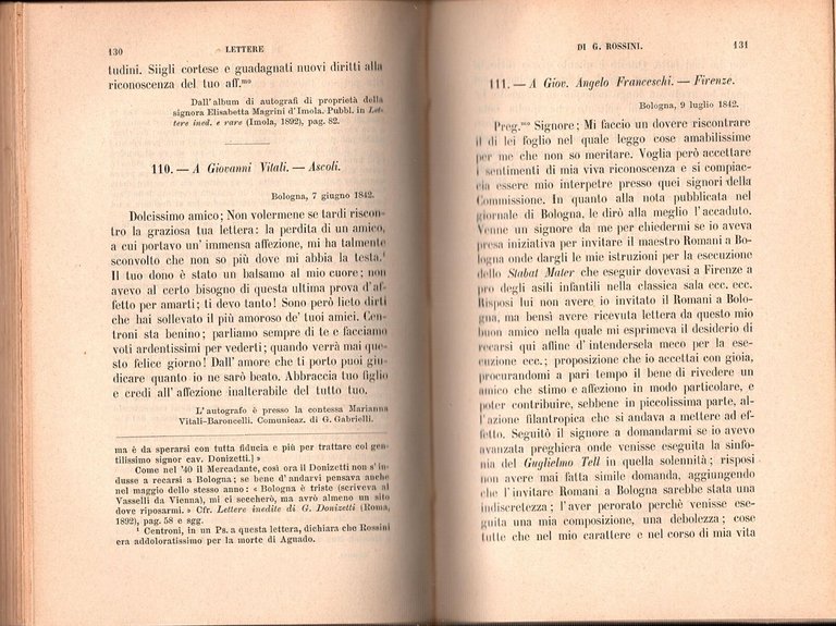 LETTERE DI G ROSSINI RACCOLTE E ANNOTATE Mazzatinti e Manis …