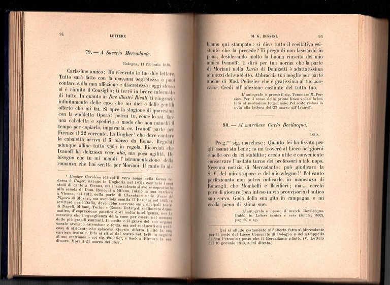 LETTERE DI G ROSSINI RACCOLTE E ANNOTATE Mazzatinti e Manis …