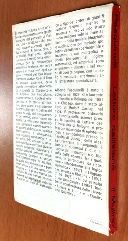 LETTURE GALILEIANE di Alberto Pasquinelli 1968 il Mulino libro epistemologia | Immagine Gallery 2