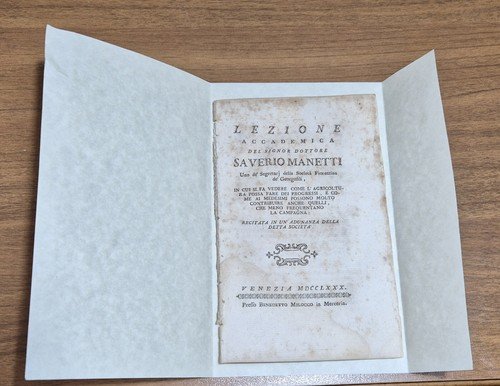 LEZIONE ACCADEMICA PROGRESSI AGRICOLTURA Di Saverio Manetti 1780 Libro Campagna