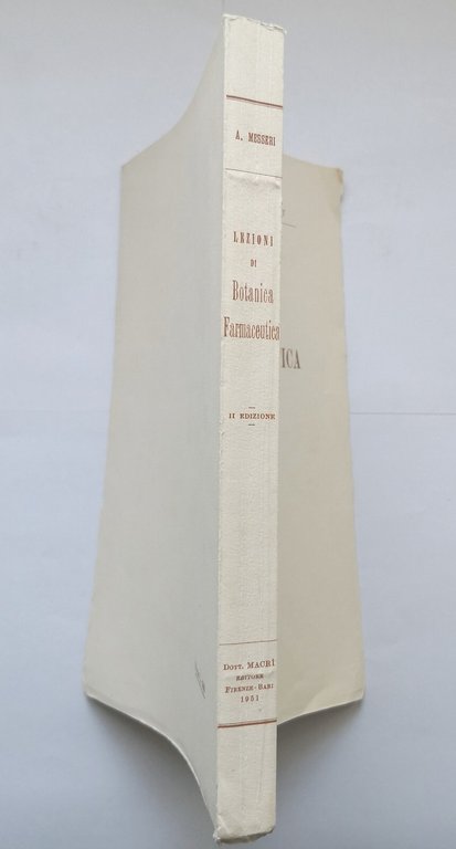 LEZIONI DI BOTANICA FARMACEUTICA Albina Messeri 1951 Luigi Macrì Libro …