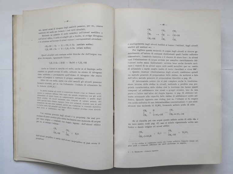 LEZIONI DI CHIMICA ORGANICA di Guido Bargellini 1943 Studium Libro …