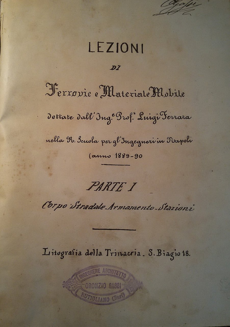 LEZIONI DI FERROVIE E MATERIALE MOBILE Ferrara 1889 TRAMVIE tavole …
