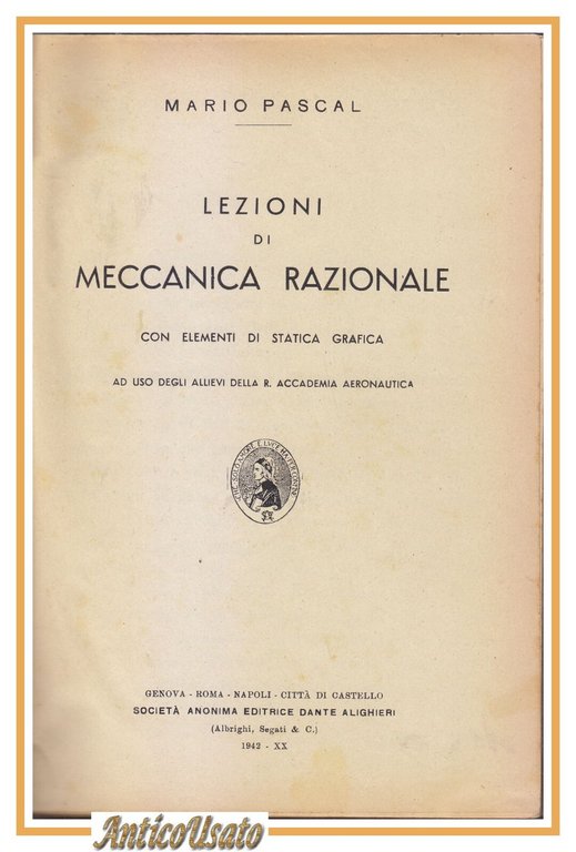 LEZIONI DI MECCANICA RAZIONALE Mario Pascal 1942 libro manuale statica … | Immagine Gallery 2