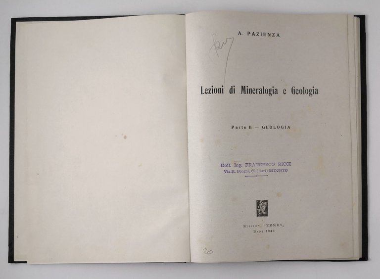 LEZIONI DI MINERALOGIA E GEOLOGIA Parte II di Pazienza 1946 …