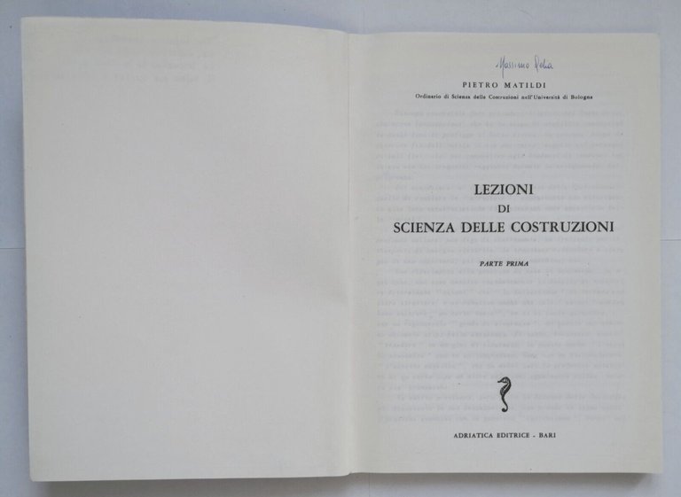 LEZIONI DI SCIENZA DELLE COSTRUZIONI 4 volumi Pietro Matildi libri …