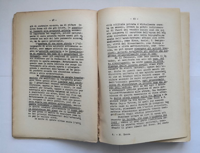 LEZIONI DI TECNICA URBANISTICA di Mario Zocca parte I 1950 …