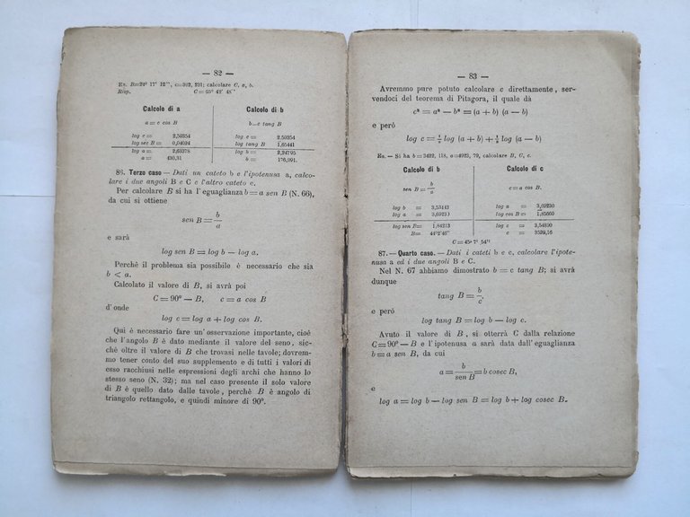 LEZIONI DI TRIGONOMETRIA di Salvatore Dino 1886 Morano libro scolastico …