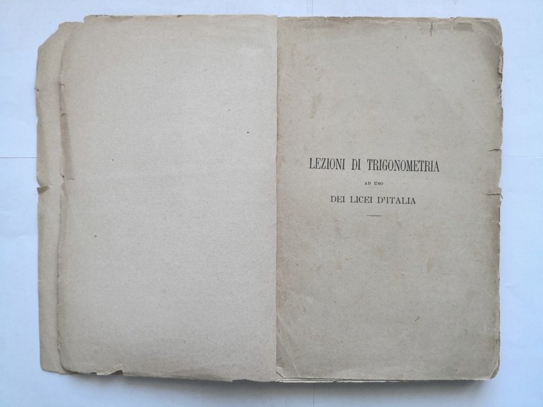 LEZIONI DI TRIGONOMETRIA di Salvatore Dino 1886 Morano libro scolastico …