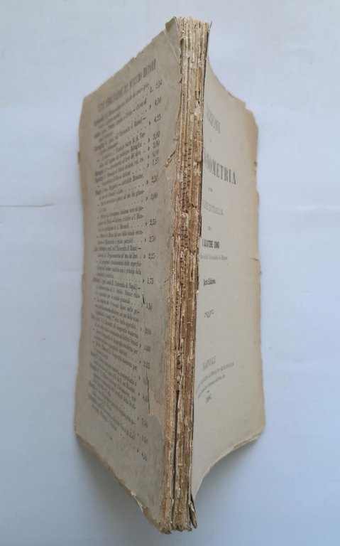LEZIONI DI TRIGONOMETRIA di Salvatore Dino 1886 Morano libro scolastico …